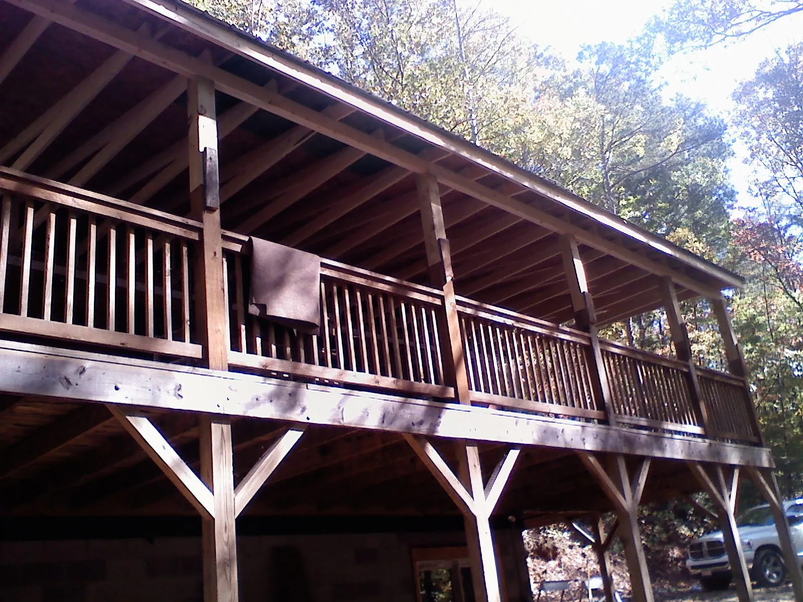 Timber framing under a new elevated porch and deck — Roof Leak Repair in Little York by Roofing Brothers
